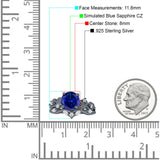 Art Deco Round Cubic Zirconia Infinity Leaf Design Bridal Ring 925 Sterling Silver