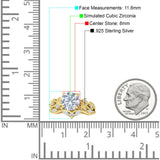 Art Deco Round Cubic Zirconia Infinity Leaf Design Bridal Ring 925 Sterling Silver