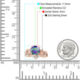 Art Deco Round Cubic Zirconia Infinity Leaf Design Bridal Ring 925 Sterling Silver
