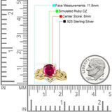 Art Deco Round Cubic Zirconia Infinity Leaf Design Bridal Ring 925 Sterling Silver