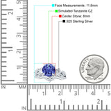 Art Deco Round Cubic Zirconia Infinity Leaf Design Bridal Ring 925 Sterling Silver