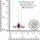 Art Deco Engagement Ring Halo Marquise Cubic Zirconia 925 Sterling Silver