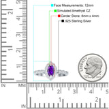 Art Deco Engagement Ring Halo Marquise Cubic Zirconia 925 Sterling Silver
