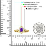 Art Deco Engagement Ring Halo Marquise Cubic Zirconia 925 Sterling Silver
