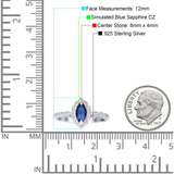 Art Deco Engagement Ring Halo Marquise Cubic Zirconia 925 Sterling Silver