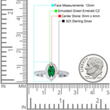 Art Deco Engagement Ring Halo Marquise Cubic Zirconia 925 Sterling Silver