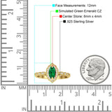 Art Deco Engagement Ring Halo Marquise Cubic Zirconia 925 Sterling Silver