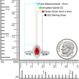 Art Deco Engagement Ring Halo Marquise Cubic Zirconia 925 Sterling Silver