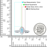 Art Deco Engagement Ring Halo Marquise Natural Aquamarine 925 Sterling Silver