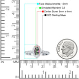 Art Deco Engagement Ring Halo Marquise Cubic Zirconia 925 Sterling Silver