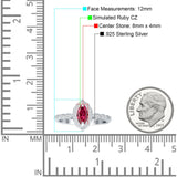 Art Deco Engagement Ring Halo Marquise Cubic Zirconia 925 Sterling Silver