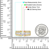 Round Engagement Ring Vintage Style Cubic Zirconia 925 Sterling Silver