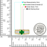 Round Engagement Ring Vintage Style Cubic Zirconia 925 Sterling Silver
