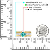 Round Engagement Ring Vintage Style Cubic Zirconia 925 Sterling Silver