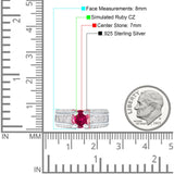 Round Engagement Ring Vintage Style Cubic Zirconia 925 Sterling Silver