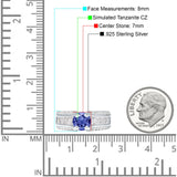 Round Engagement Ring Vintage Style Cubic Zirconia 925 Sterling Silver
