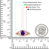 Round Engagement Ring Split Shank Cubic Zirconia 925 Sterling Silver