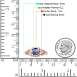 Round Engagement Ring Split Shank Cubic Zirconia 925 Sterling Silver