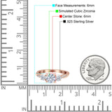 Infinity Round Three Stone Ring Cubic Zirconia 925 Sterling Silver