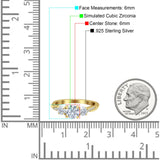 Infinity Round Three Stone Ring Cubic Zirconia 925 Sterling Silver