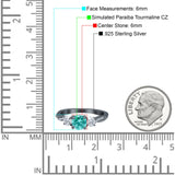 Infinity Round Three Stone Ring Cubic Zirconia 925 Sterling Silver