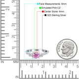 Infinity Round Three Stone Ring Cubic Zirconia 925 Sterling Silver