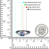 Infinity Round Three Stone Ring Cubic Zirconia 925 Sterling Silver