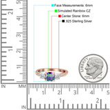 Infinity Round Three Stone Ring Cubic Zirconia 925 Sterling Silver