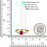 Infinity Round Three Stone Ring Cubic Zirconia 925 Sterling Silver