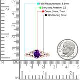 Vintage Style Round Engagement Ring Cubic Zirconia 925 Sterling Silver