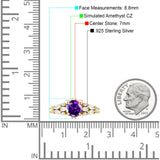 Vintage Style Round Engagement Ring Cubic Zirconia 925 Sterling Silver