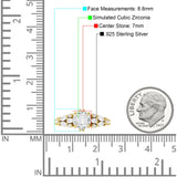 Vintage Style Round Engagement Ring Cubic Zirconia 925 Sterling Silver