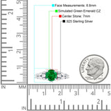 Vintage Style Round Engagement Ring Cubic Zirconia 925 Sterling Silver