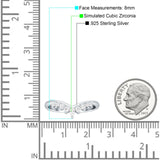8mm Contour Curved V-Band Vintage Pear Teardrop Chevron Ring Cubic Zirconia 925 Sterling Silver