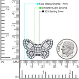 Butterfly Cluster Ring Sparkling Crystal Baguette Cubic Zirconia 925 Sterling Silver