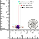 Three Stone Round Pear Teardrop Cubic Zirconia Trilogy Engagement Ring 925 Sterling Silver
