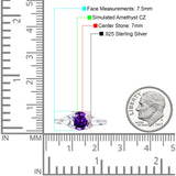 Three Stone Round Pear Teardrop Cubic Zirconia Trilogy Engagement Ring 925 Sterling Silver