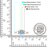 Three Stone Round Pear Teardrop Cubic Zirconia Trilogy Engagement Ring 925 Sterling Silver