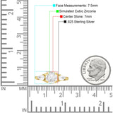 Three Stone Round Pear Teardrop Cubic Zirconia Trilogy Engagement Ring 925 Sterling Silver