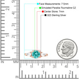 Three Stone Round Pear Teardrop Cubic Zirconia Trilogy Engagement Ring 925 Sterling Silver