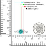 Three Stone Round Pear Teardrop Cubic Zirconia Trilogy Engagement Ring 925 Sterling Silver