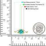 Three Stone Round Pear Teardrop Cubic Zirconia Trilogy Engagement Ring 925 Sterling Silver