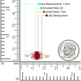Three Stone Round Pear Teardrop Cubic Zirconia Trilogy Engagement Ring 925 Sterling Silver