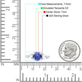 Three Stone Round Pear Teardrop Cubic Zirconia Trilogy Engagement Ring 925 Sterling Silver
