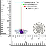 Vintage Style Round Three Stone Ring Cubic Zirconia 925 Sterling Silver