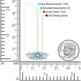 Vintage Style Round Three Stone Ring Cubic Zirconia 925 Sterling Silver