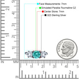 Vintage Style Round Three Stone Ring Cubic Zirconia 925 Sterling Silver