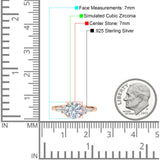 Round Vintage Style Ring Baguette Cubic Zirconia 925 Sterling Silver