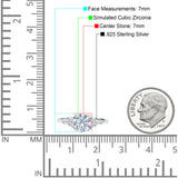 Round Vintage Style Ring Baguette Cubic Zirconia 925 Sterling Silver