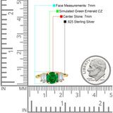 Round Graduating Baguette Cubic Zirconia Ring 925 Sterling Silver